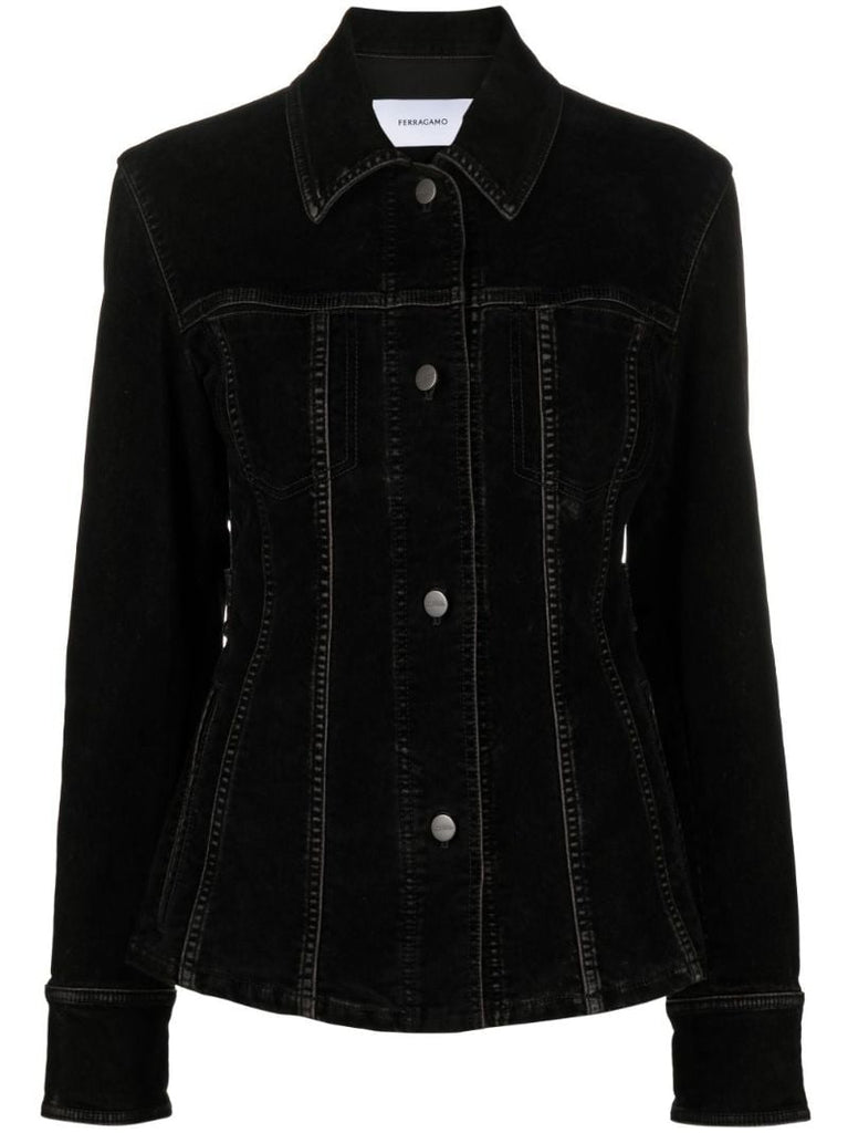 Black Velvet Trucker Jacket