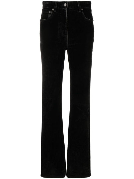 Black Velvet Straight-leg Trousers