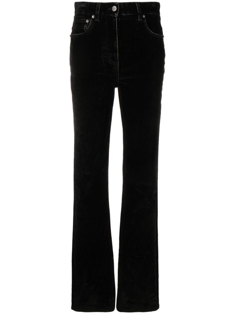Black Velvet Straight-leg Trousers