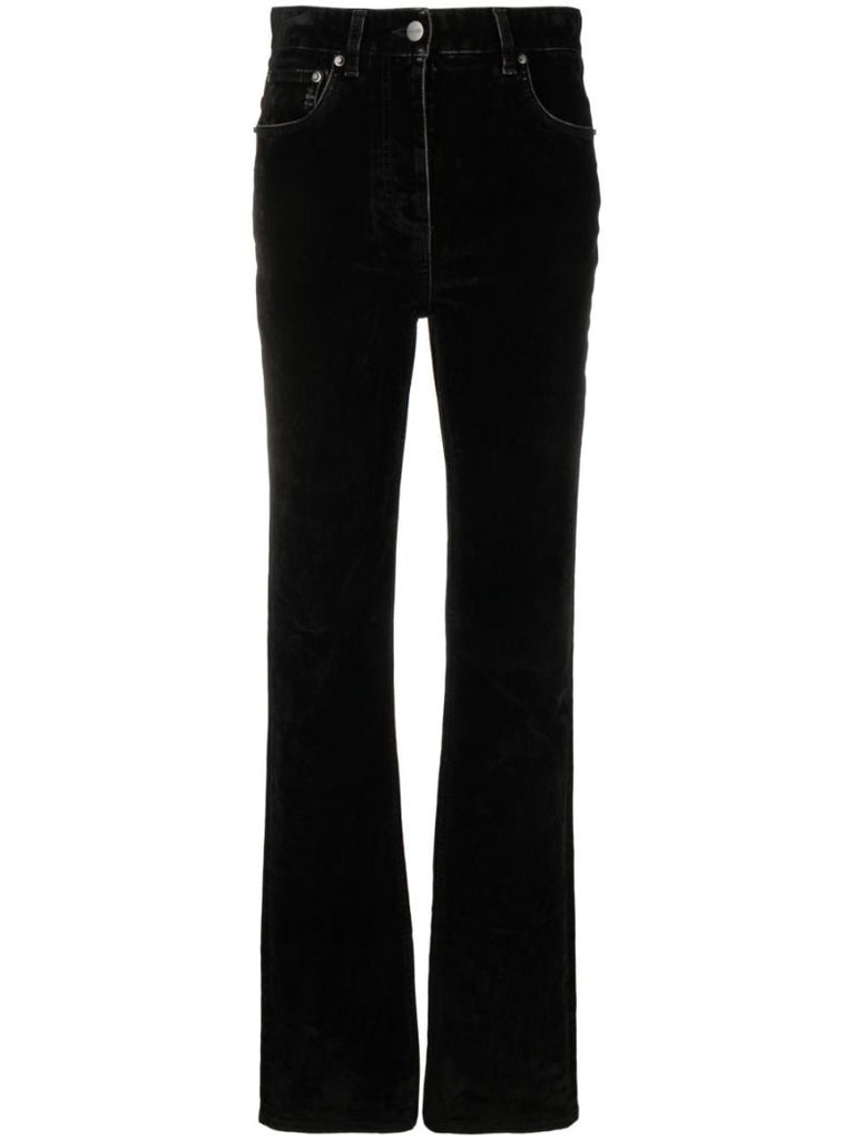 Black Velvet Straight-leg Trousers