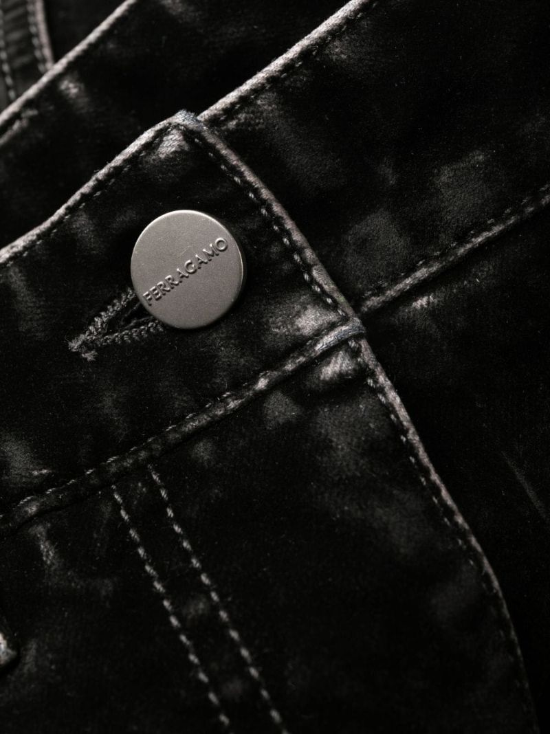 Black Velvet Straight-leg Trousers