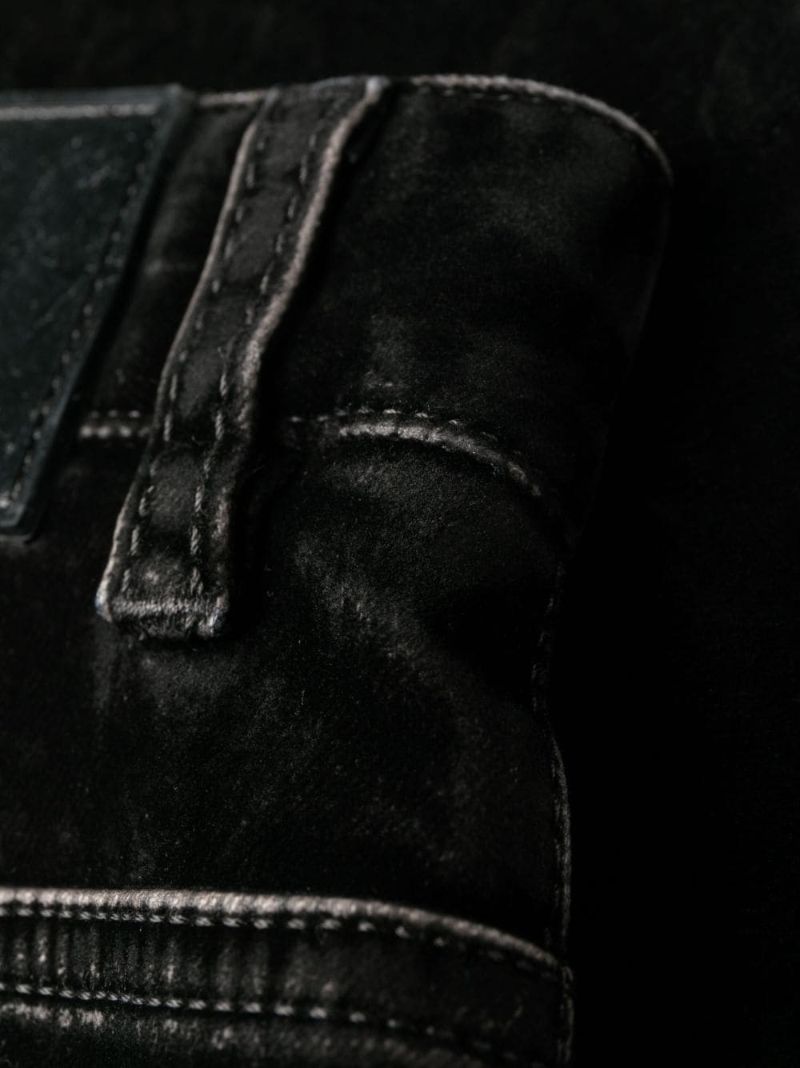 Black Velvet Straight-leg Trousers
