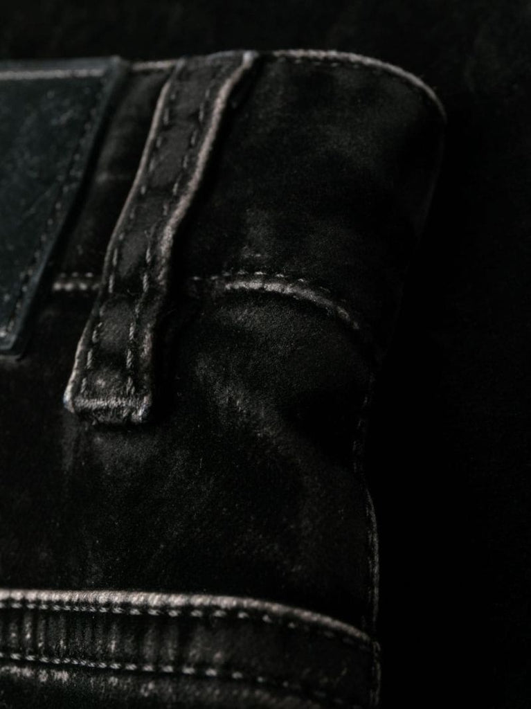 Black Velvet Straight-leg Trousers