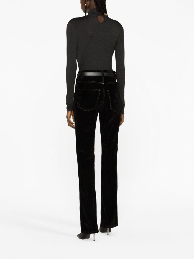 Black Velvet Straight-leg Trousers