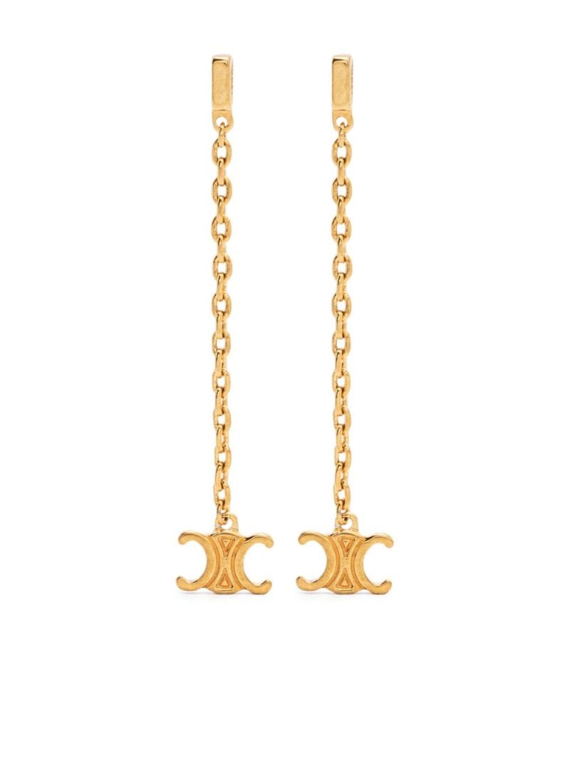 Gold-tone Triomphe Drop Earrings