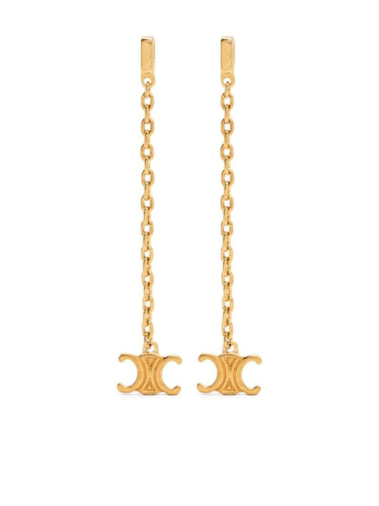 Gold-tone Triomphe Drop Earrings