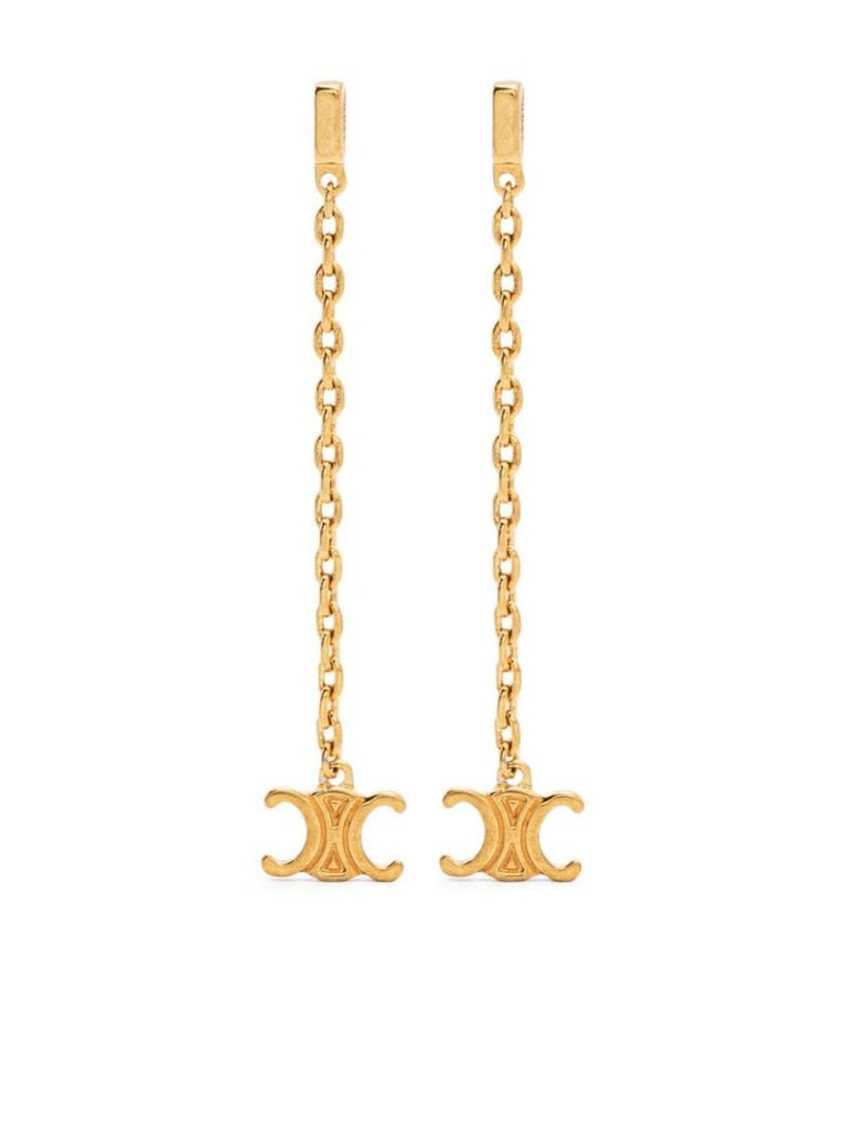 Gold-tone Triomphe Drop Earrings