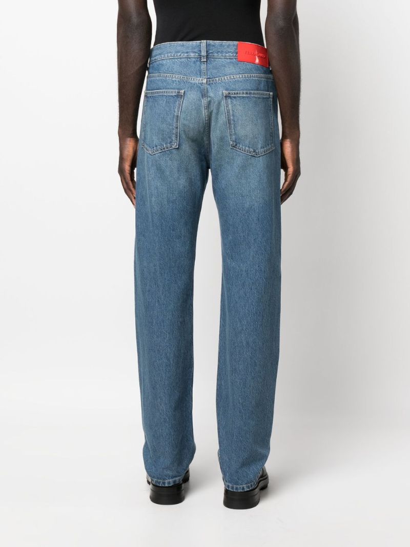 Blue Straight-leg Jeans