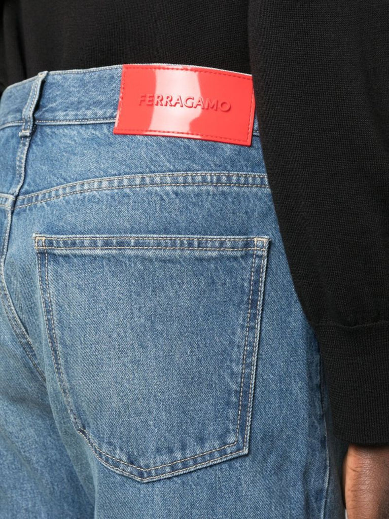 Blue Straight-leg Jeans