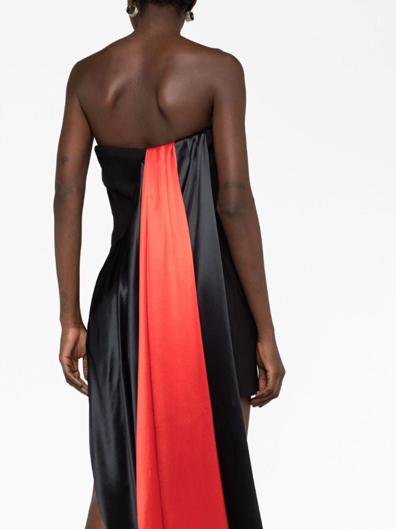 Black Draped Strapless Dress