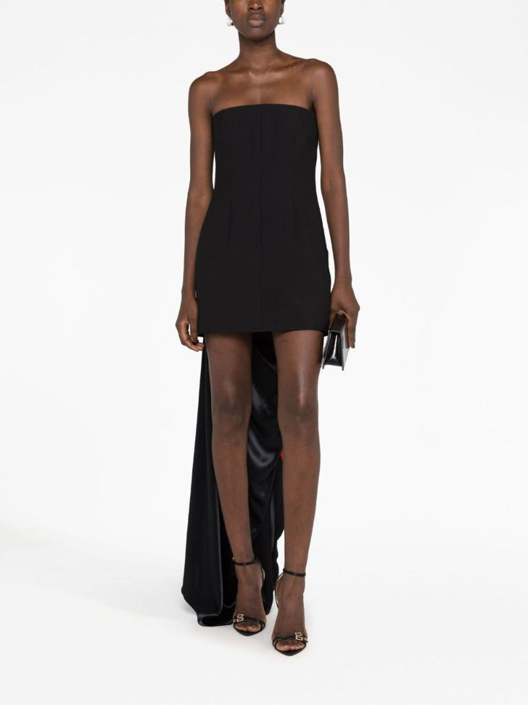 Black Draped Strapless Dress