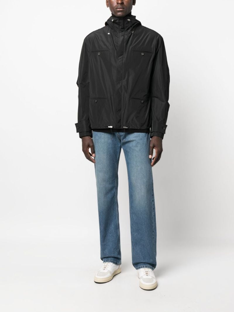 Black Hooded Blouson Jacket