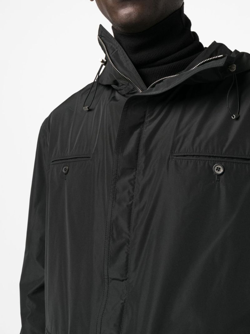 Black Hooded Blouson Jacket