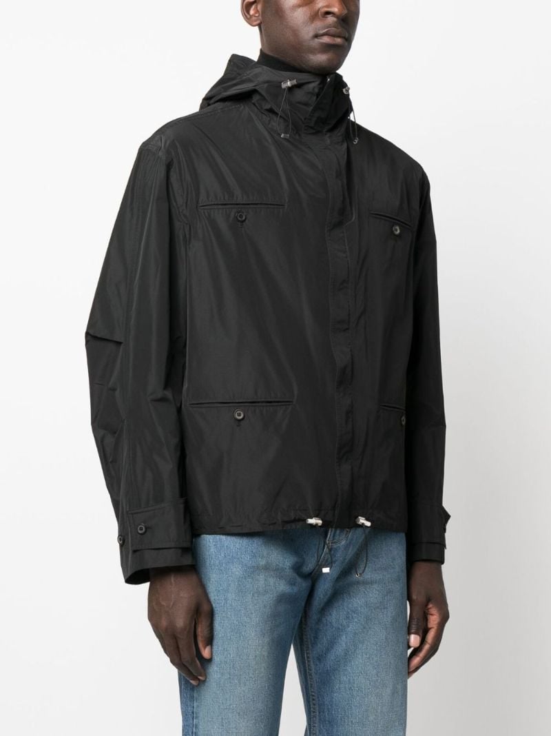 Black Hooded Blouson Jacket
