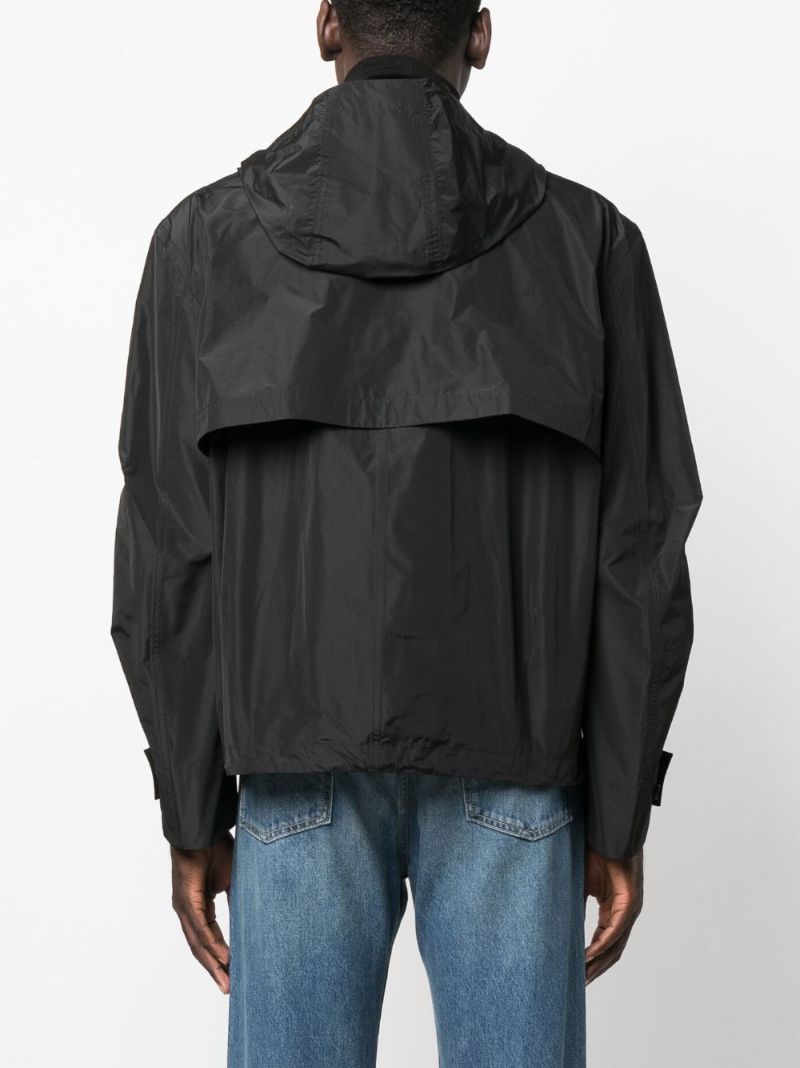 Black Hooded Blouson Jacket