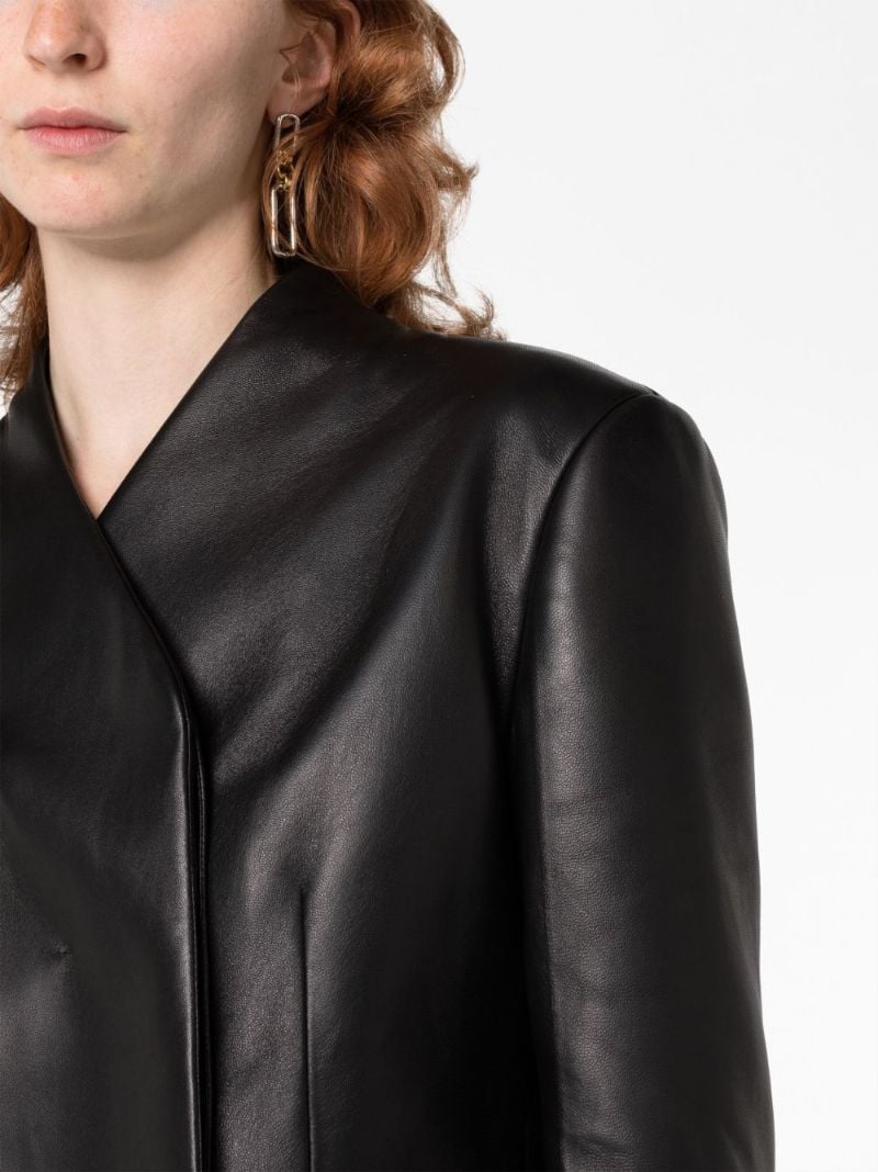 Black Cropped Leather Jacket