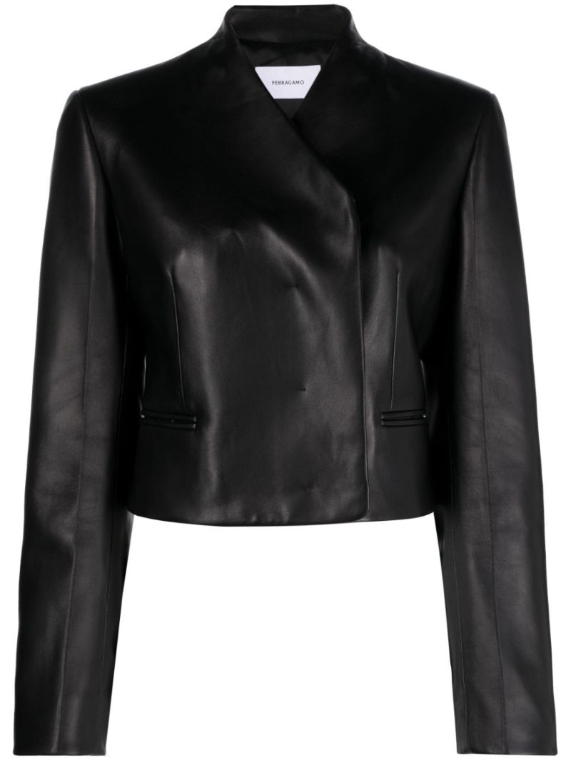 Black Cropped Leather Jacket