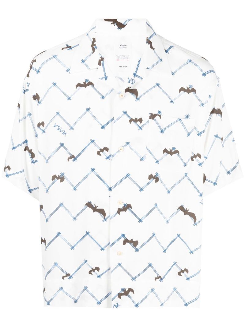 White Graphic Print Shirt