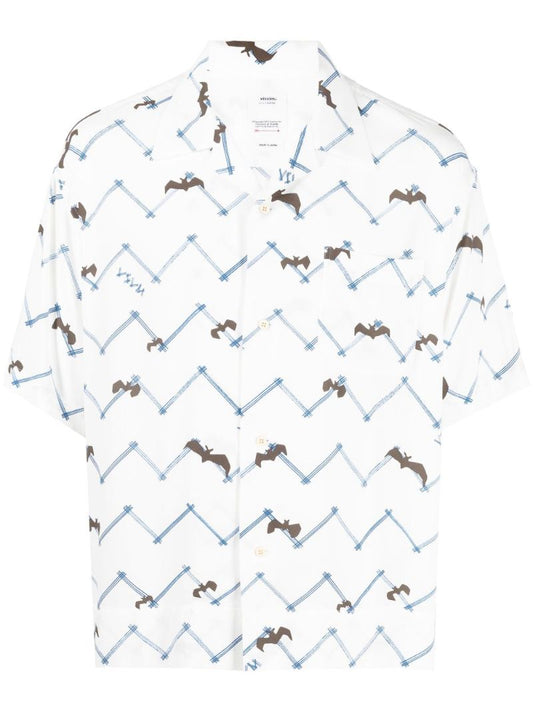 White Graphic Print Shirt