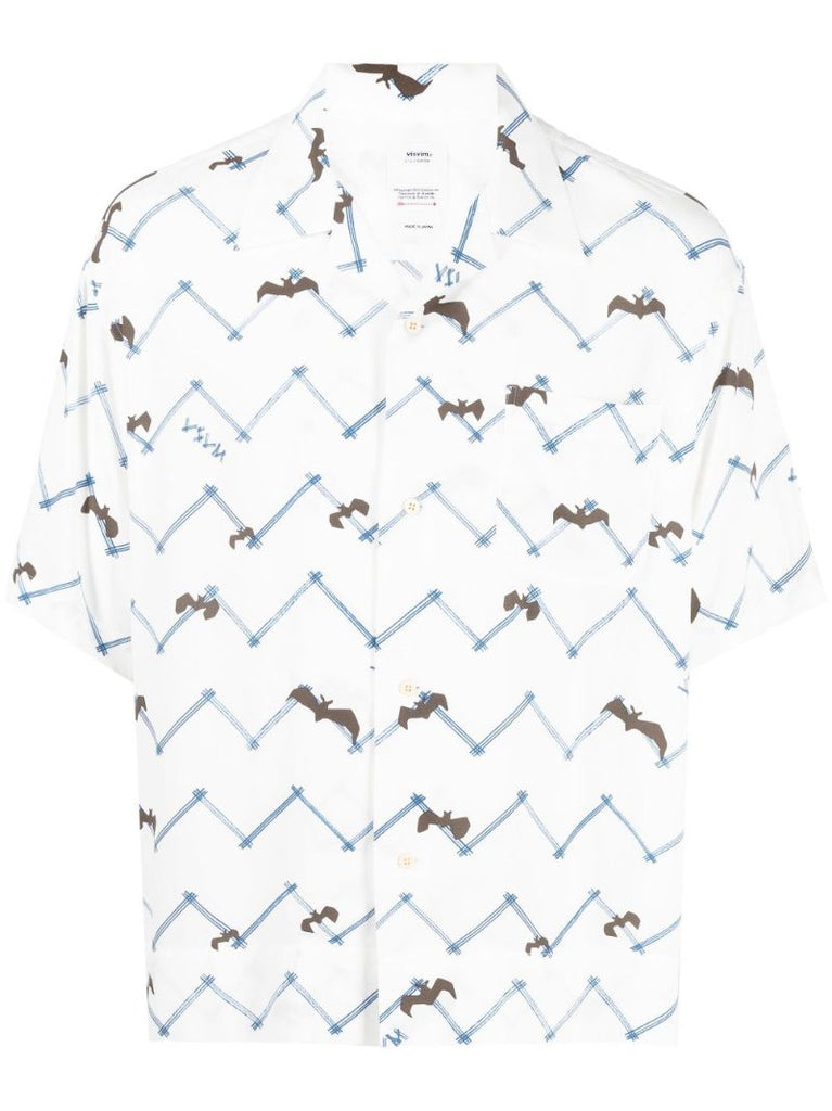 White Graphic Print Shirt
