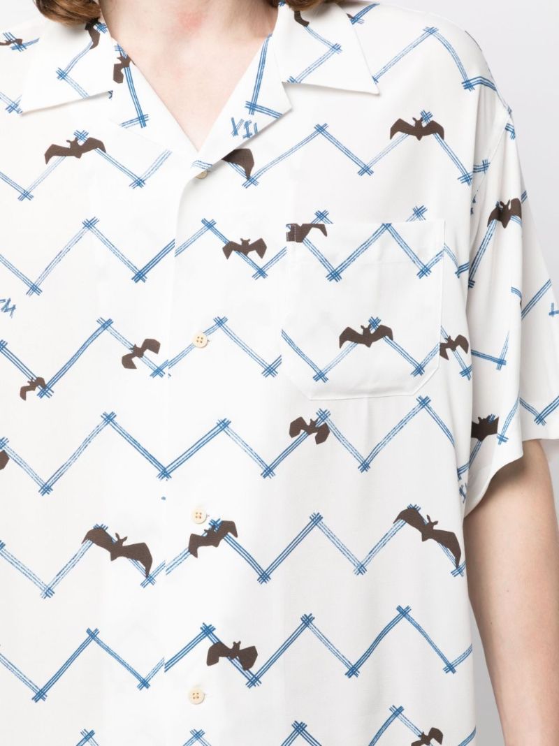 White Graphic Print Shirt
