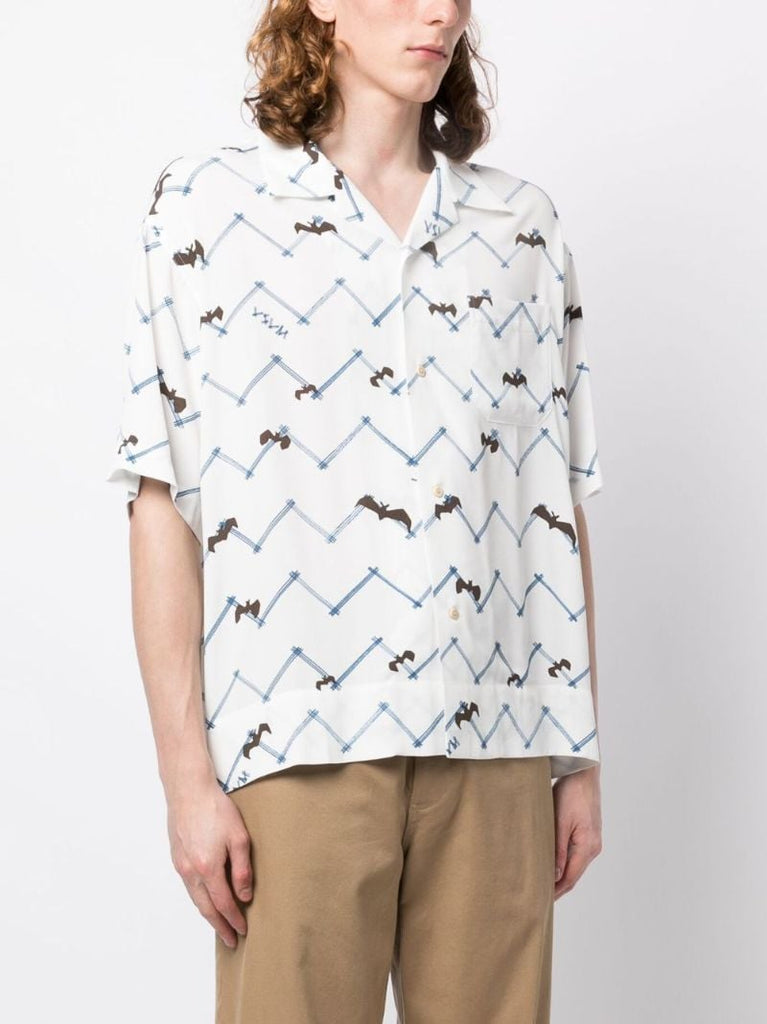 White Graphic Print Shirt