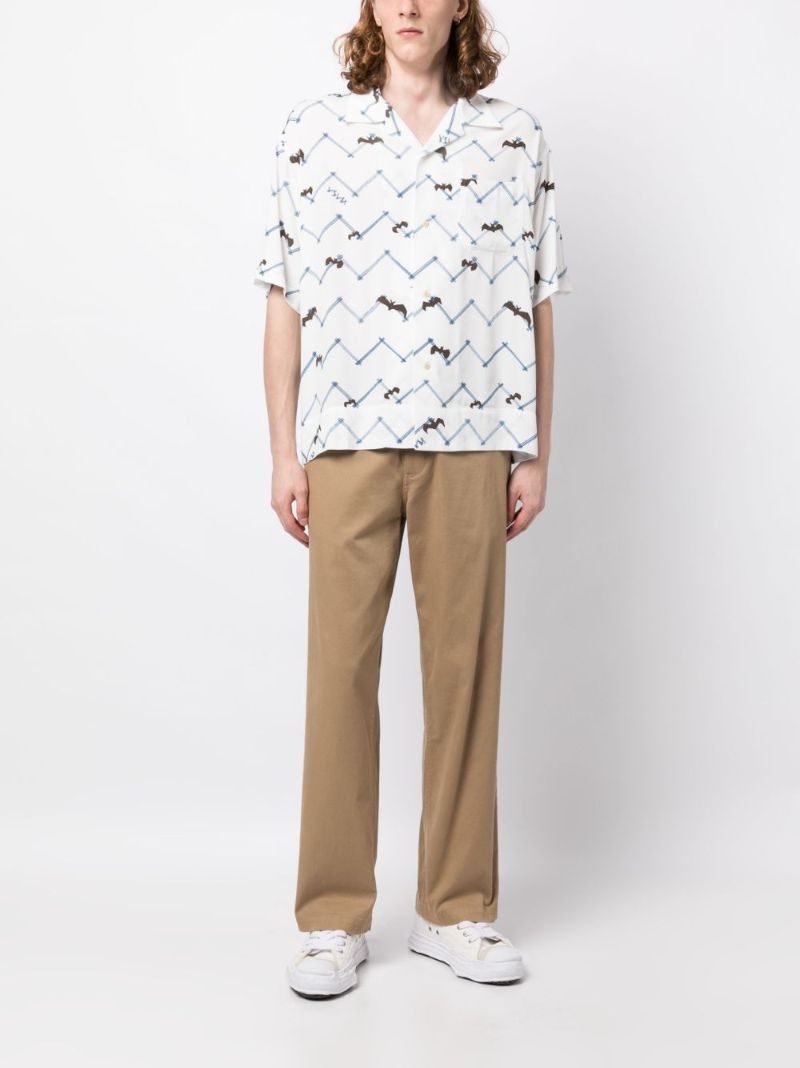 White Graphic Print Shirt