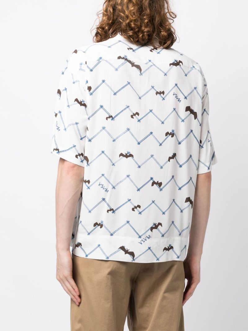 White Graphic Print Shirt