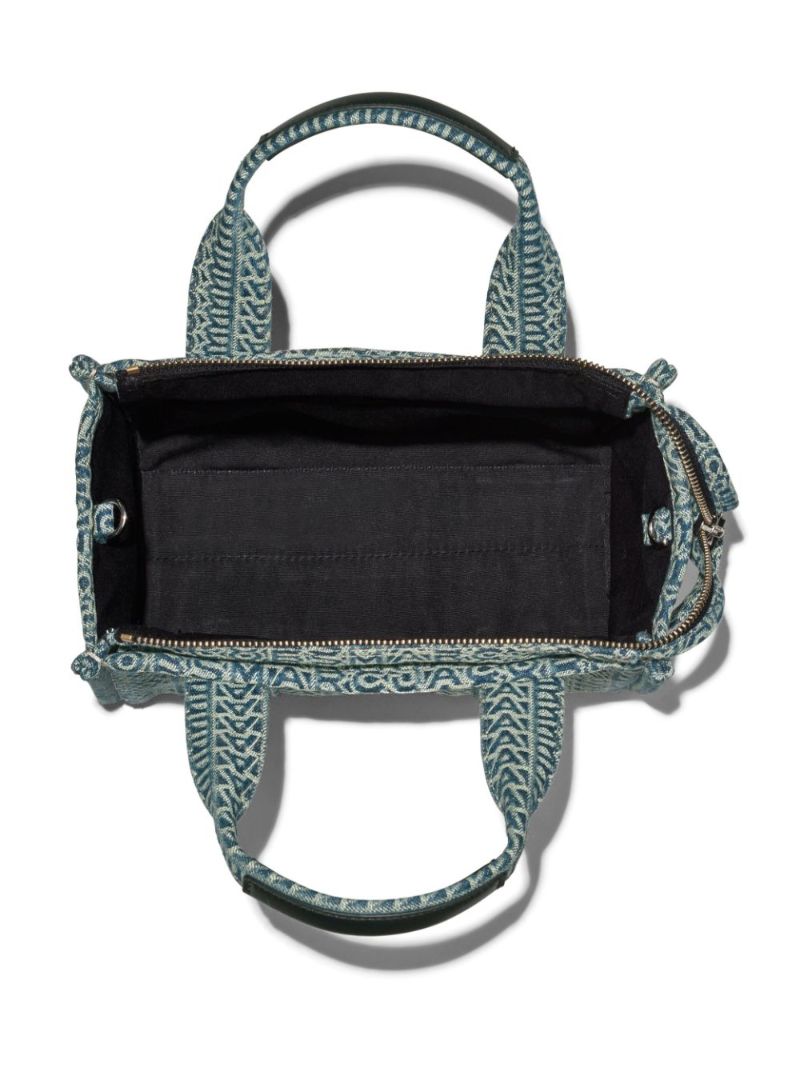 Blue the Washed Monogram Denim Tote Bag