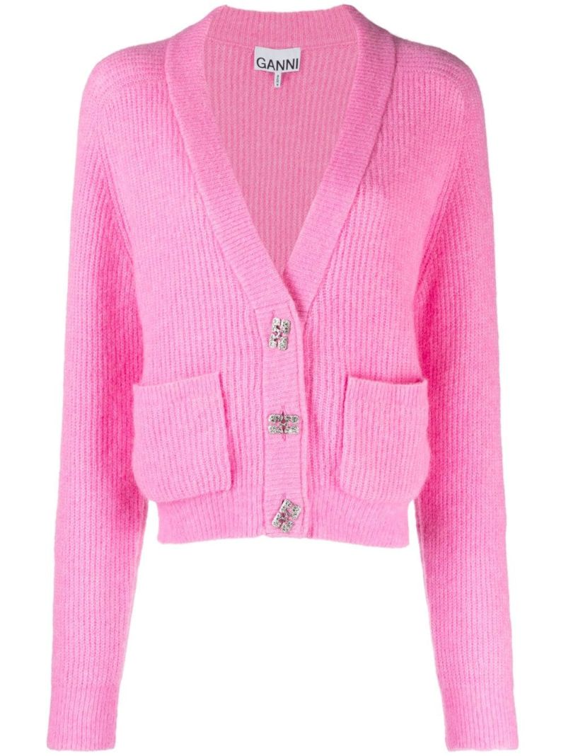 Pink Butterfly-button Cardigan