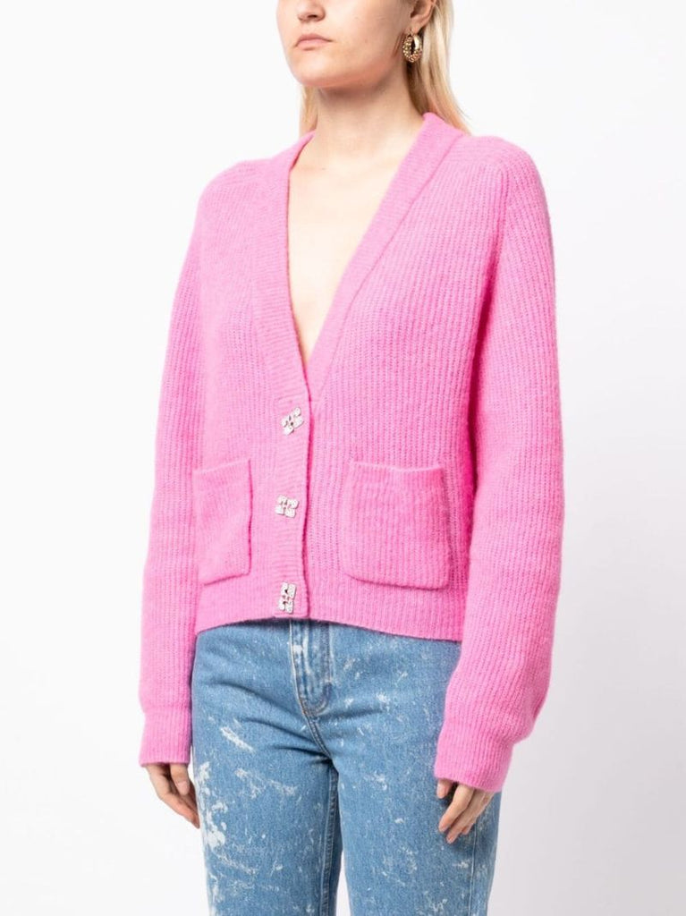 Pink Butterfly-button Cardigan