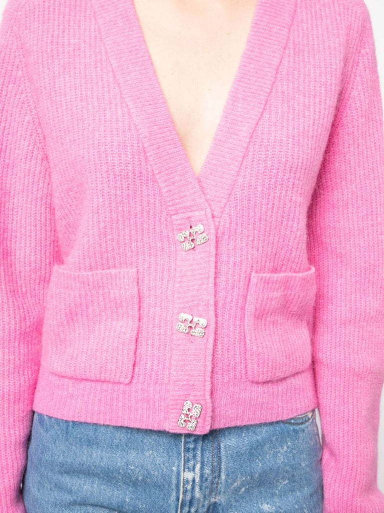 Pink Butterfly-button Cardigan