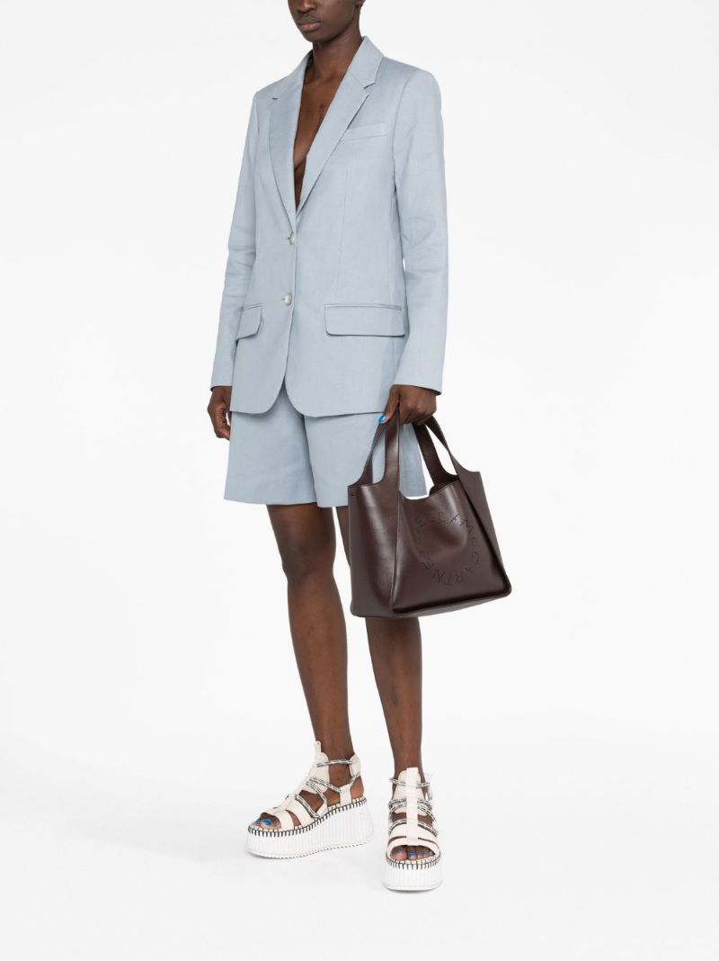 Brown Stella Logo Faux Leather Tote Bag
