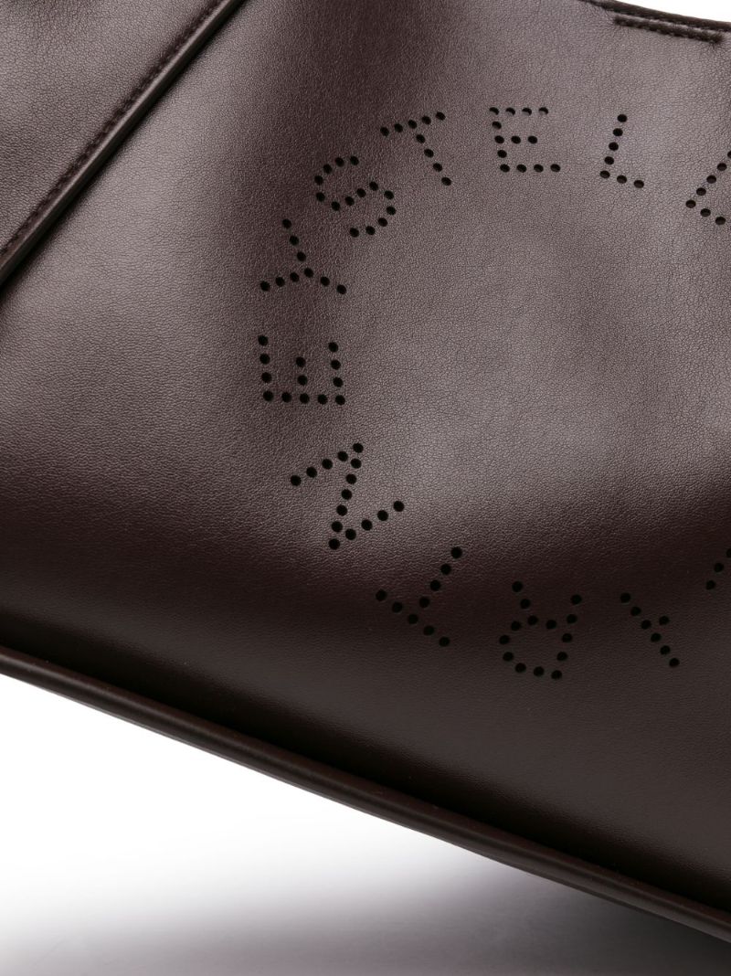 Brown Stella Logo Faux Leather Tote Bag
