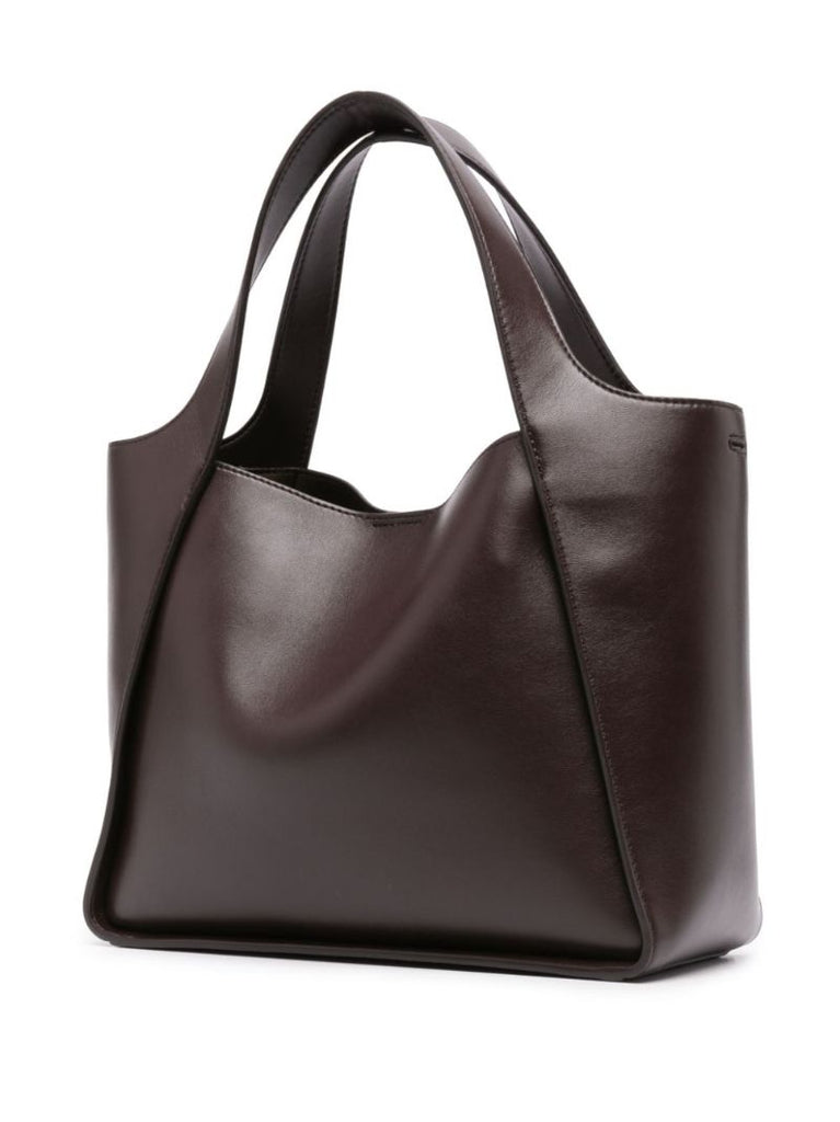 Brown Stella Logo Faux Leather Tote Bag