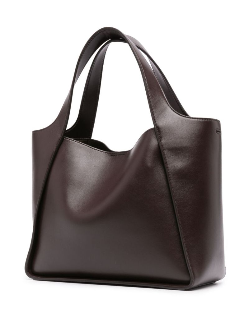 Brown Stella Logo Faux Leather Tote Bag