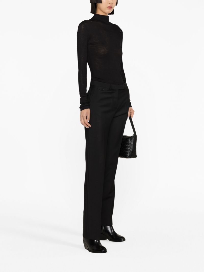 Black High Waist Straight-leg Trousers