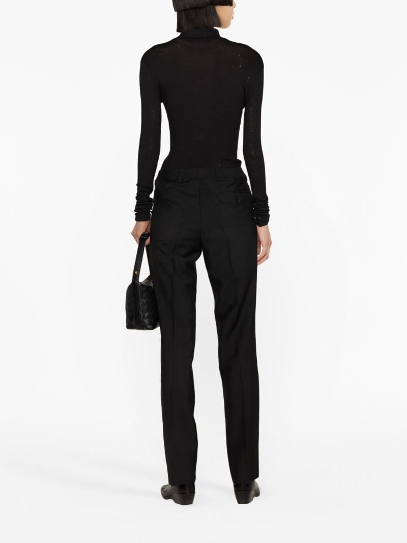 Black High Waist Straight-leg Trousers