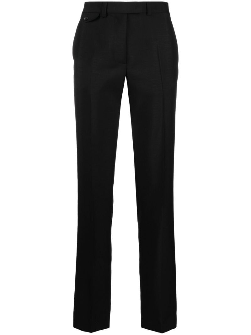 Black High Waist Straight-leg Trousers