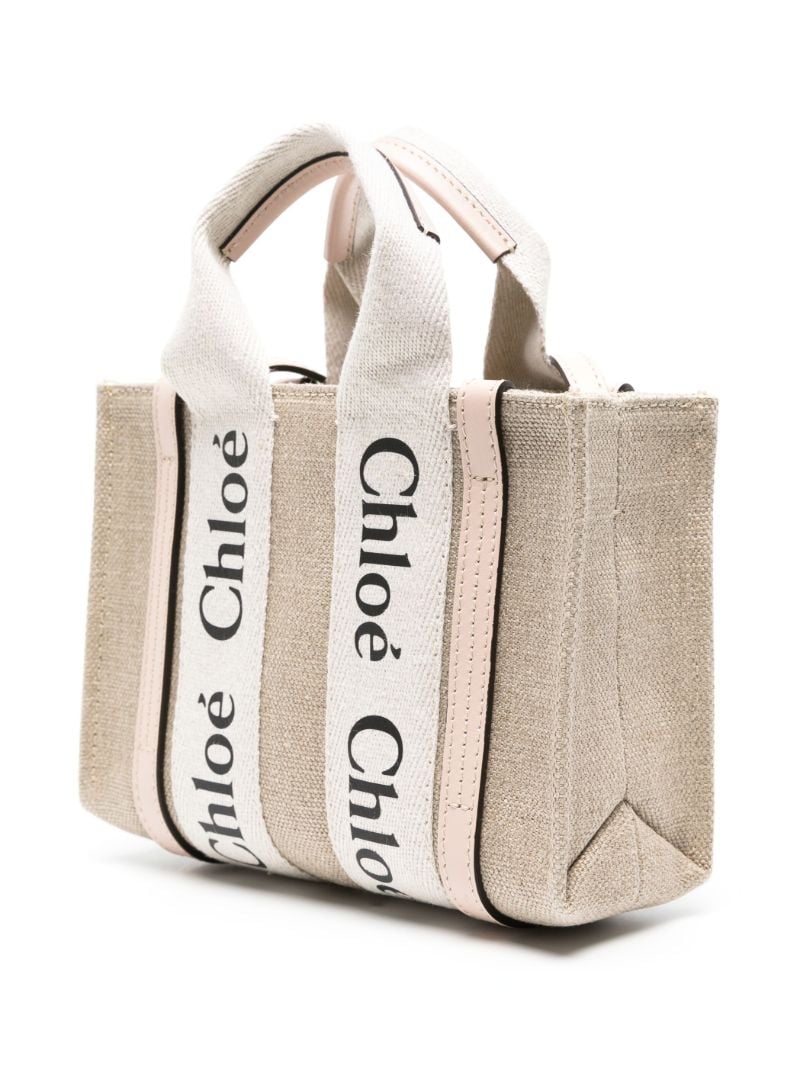 Neutral  Woody Small Linen Tote Bag