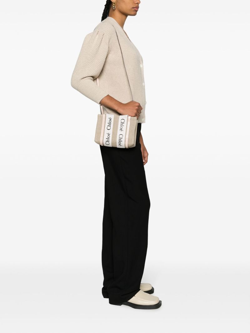 Neutral  Woody Small Linen Tote Bag