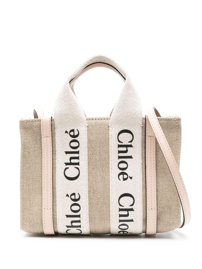 Neutral  Woody Small Linen Tote Bag