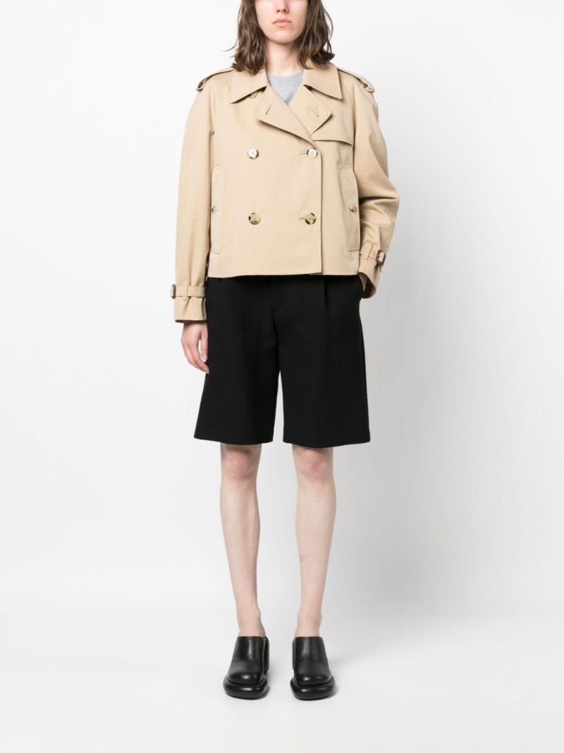 Neutral Haltye Short Trench Coat