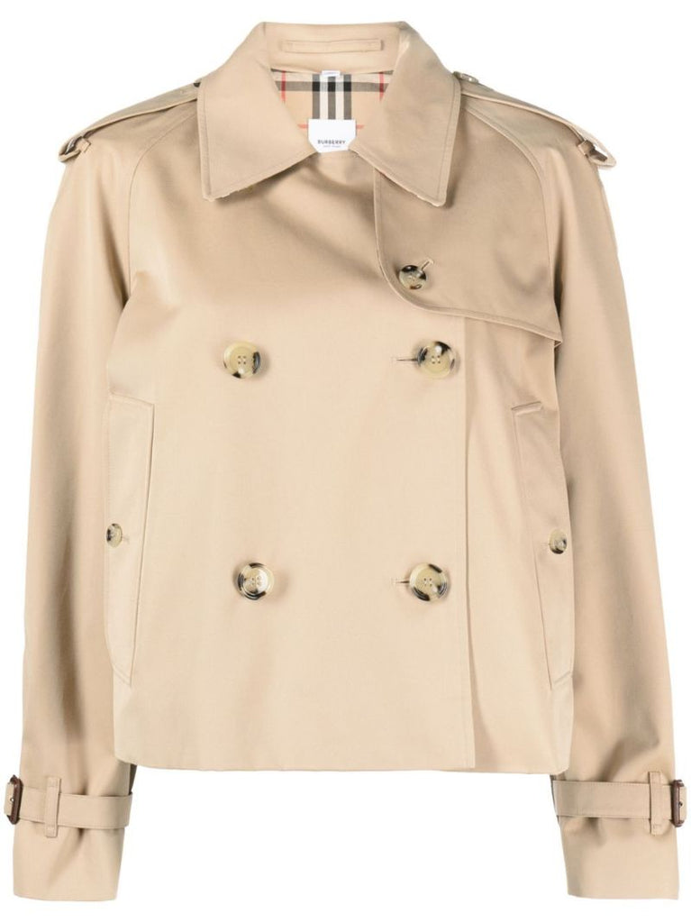 Neutral Haltye Short Trench Coat
