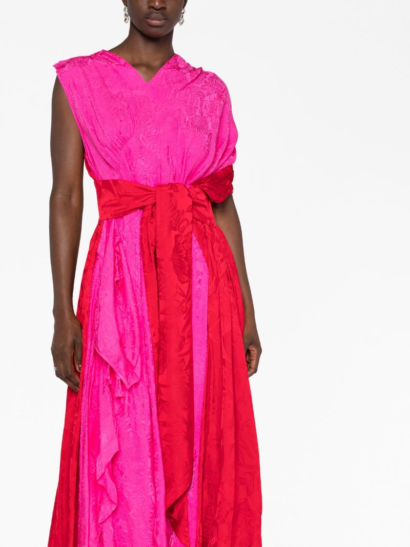 Pink Asymmetric Midi Dress