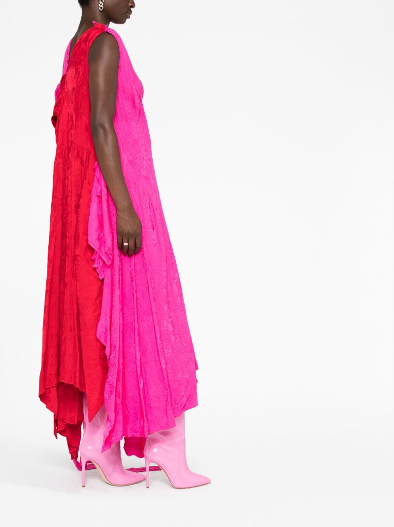 Pink Asymmetric Midi Dress
