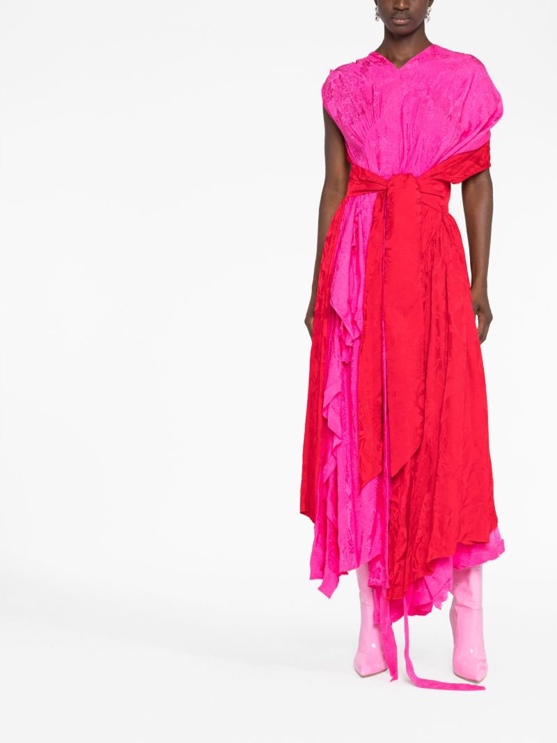 Pink Asymmetric Midi Dress