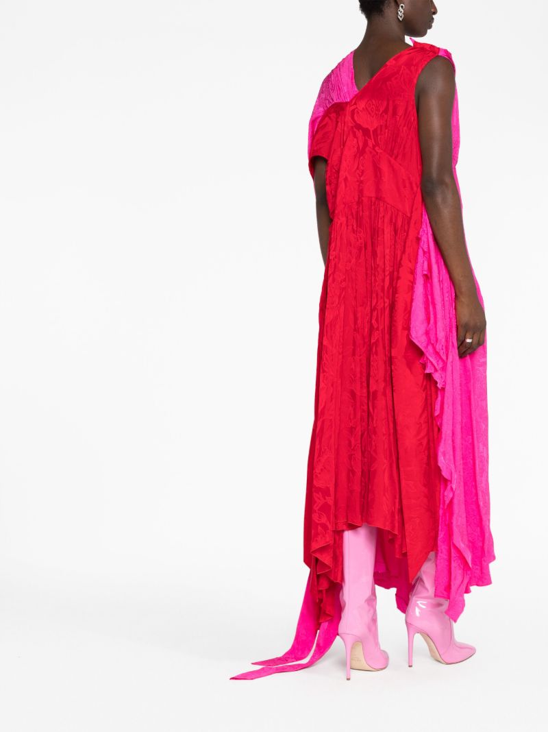 Pink Asymmetric Midi Dress