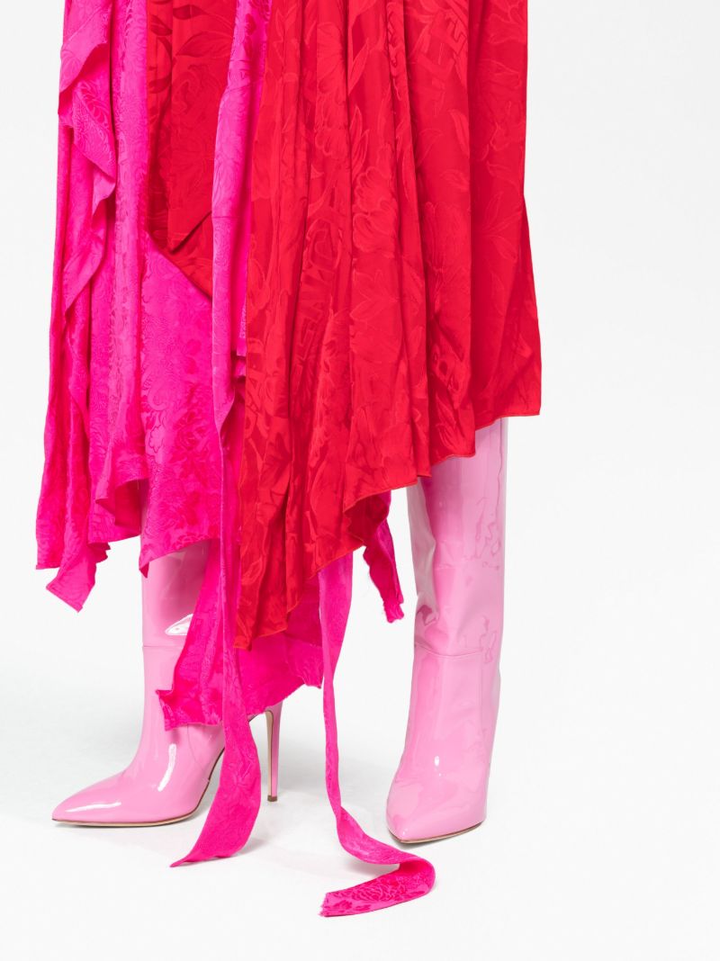 Pink Asymmetric Midi Dress