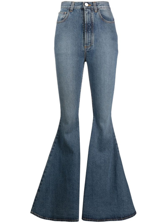 Blue High-rise Flared Jeans